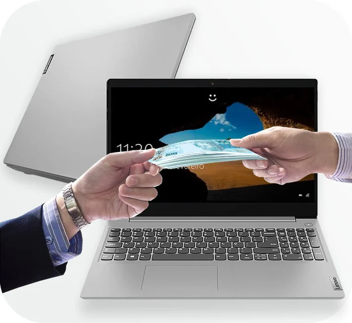 Compra de notebook usado na ComproCell — pagamento em dinheiro